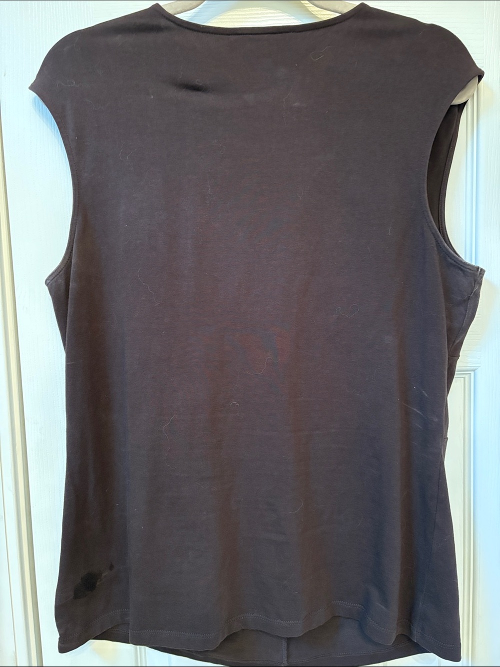 Size XL Jones New York Brown Sleeveless Twist-Front Tank with Ring Accent - Picture 3 of 3